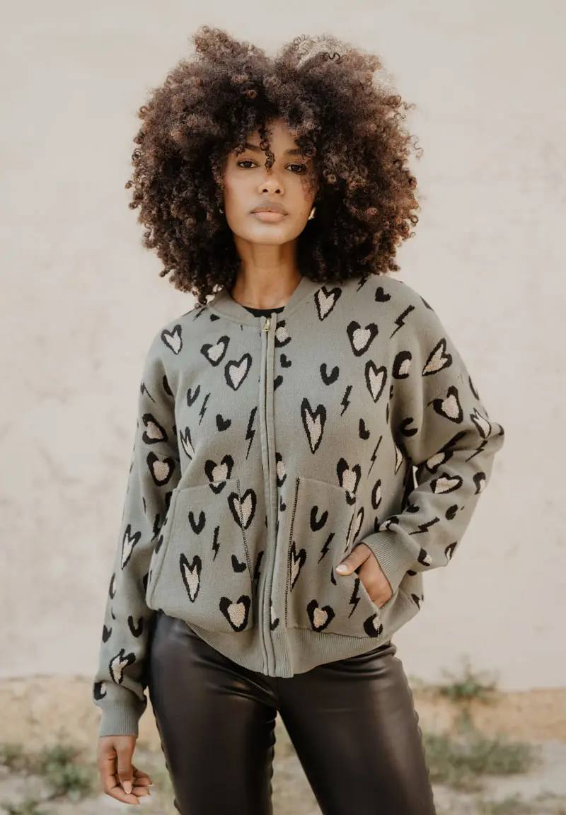 Bomber Animosa Gueparda punto verde