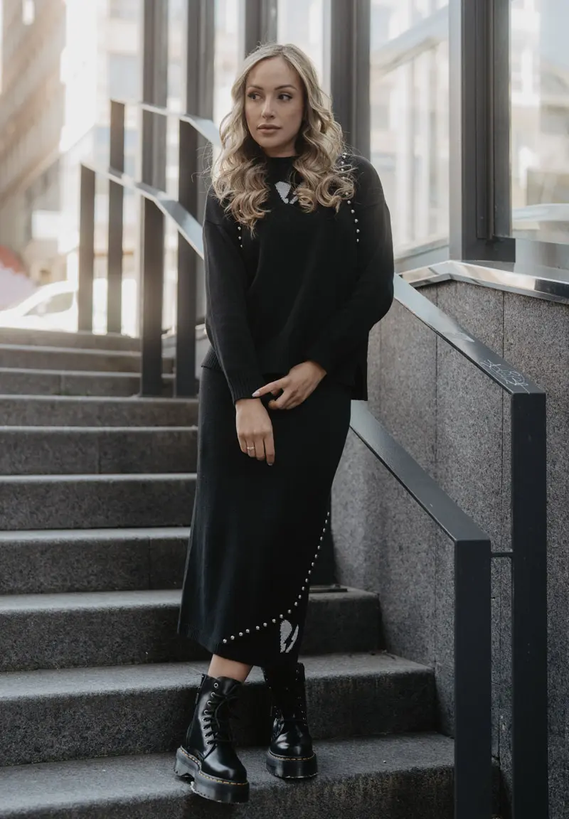 Falda Animosa Rayas estrellas punto negra