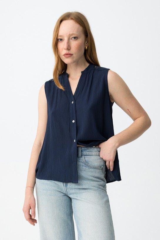 Blusa Tiffosi Lynx_1 azul marino