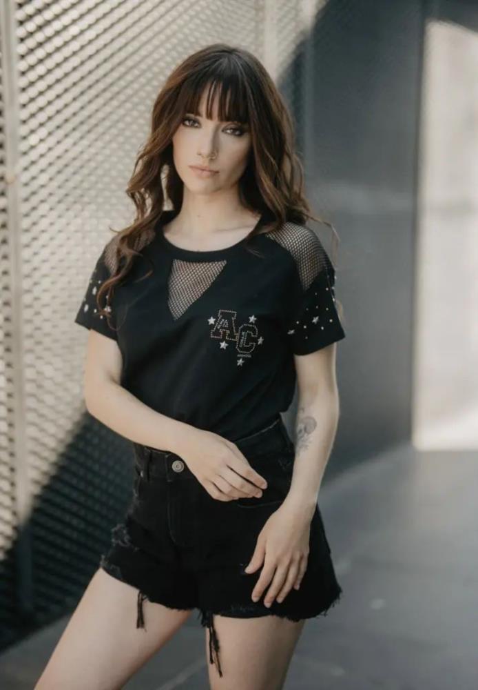 Camiseta Animosa AC rejilla negro