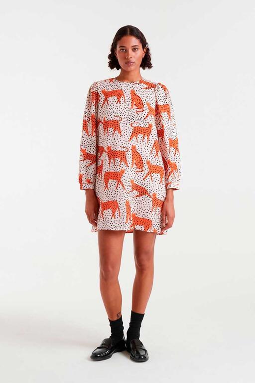 Vestido corto Compañía Fantástica estampado guepardos
