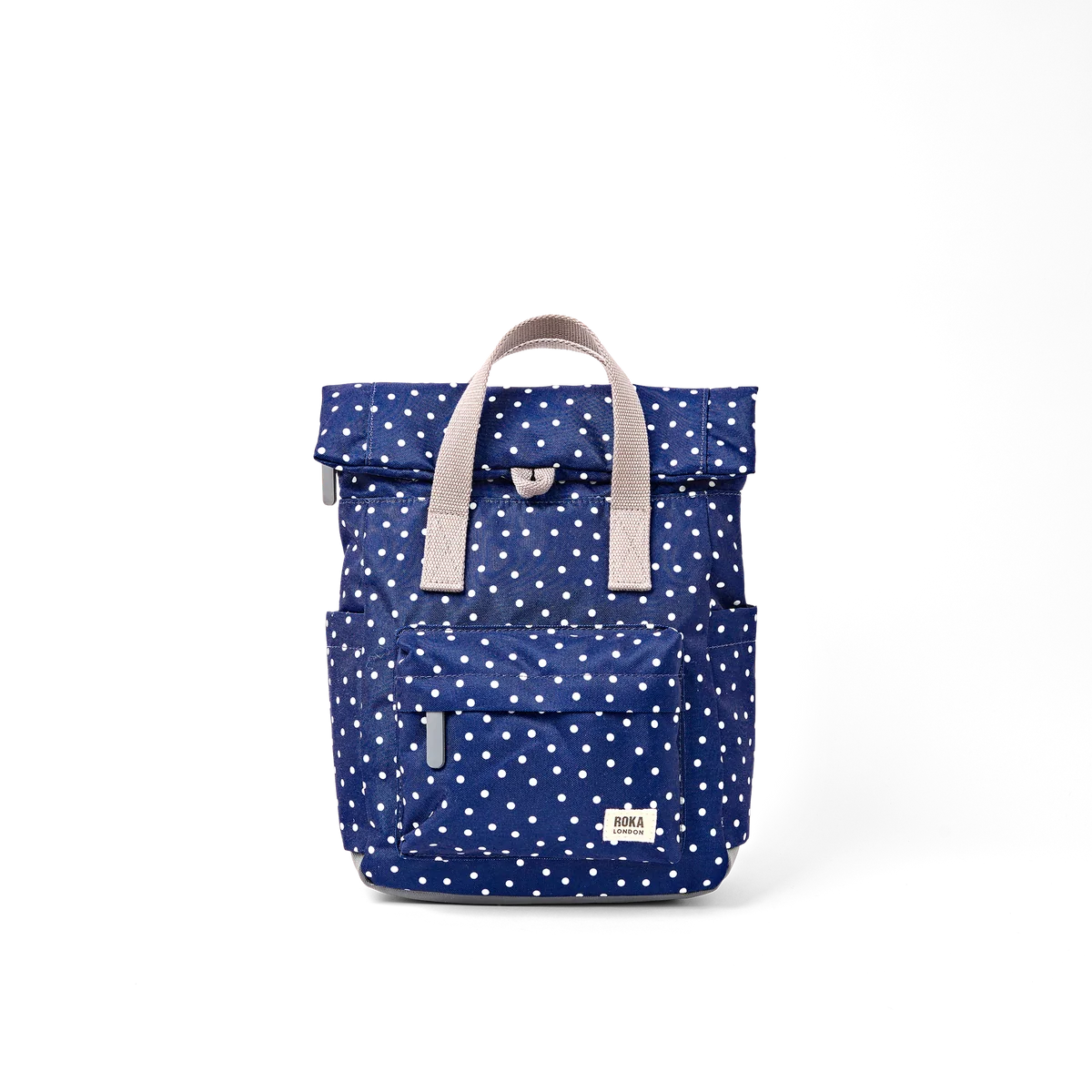 Mochila Canfield Roll Top small canvas azul marino topos