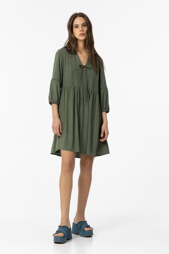 VESTIDO AIRES VERDE BOTELLA