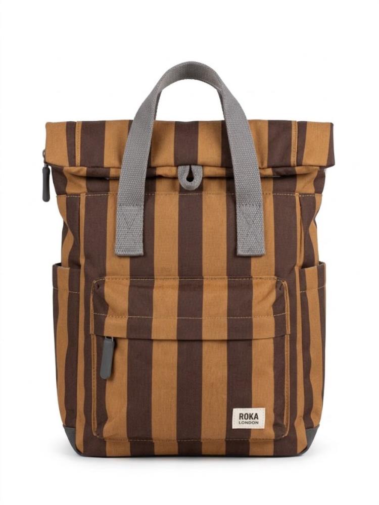 Mochila Canfield Roll Top small canvas rayas marrón camel