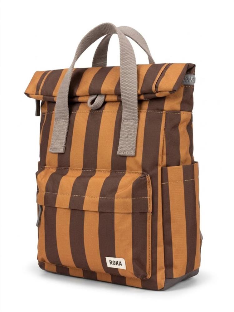 Mochila Canfield Roll Top small canvas rayas marrón camel
