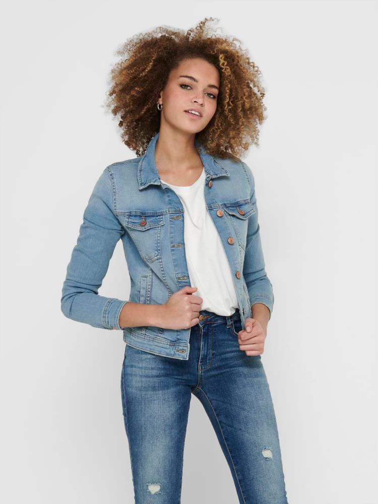 CAZADORA VAQUERA ONLTIA AZUL CLARO
