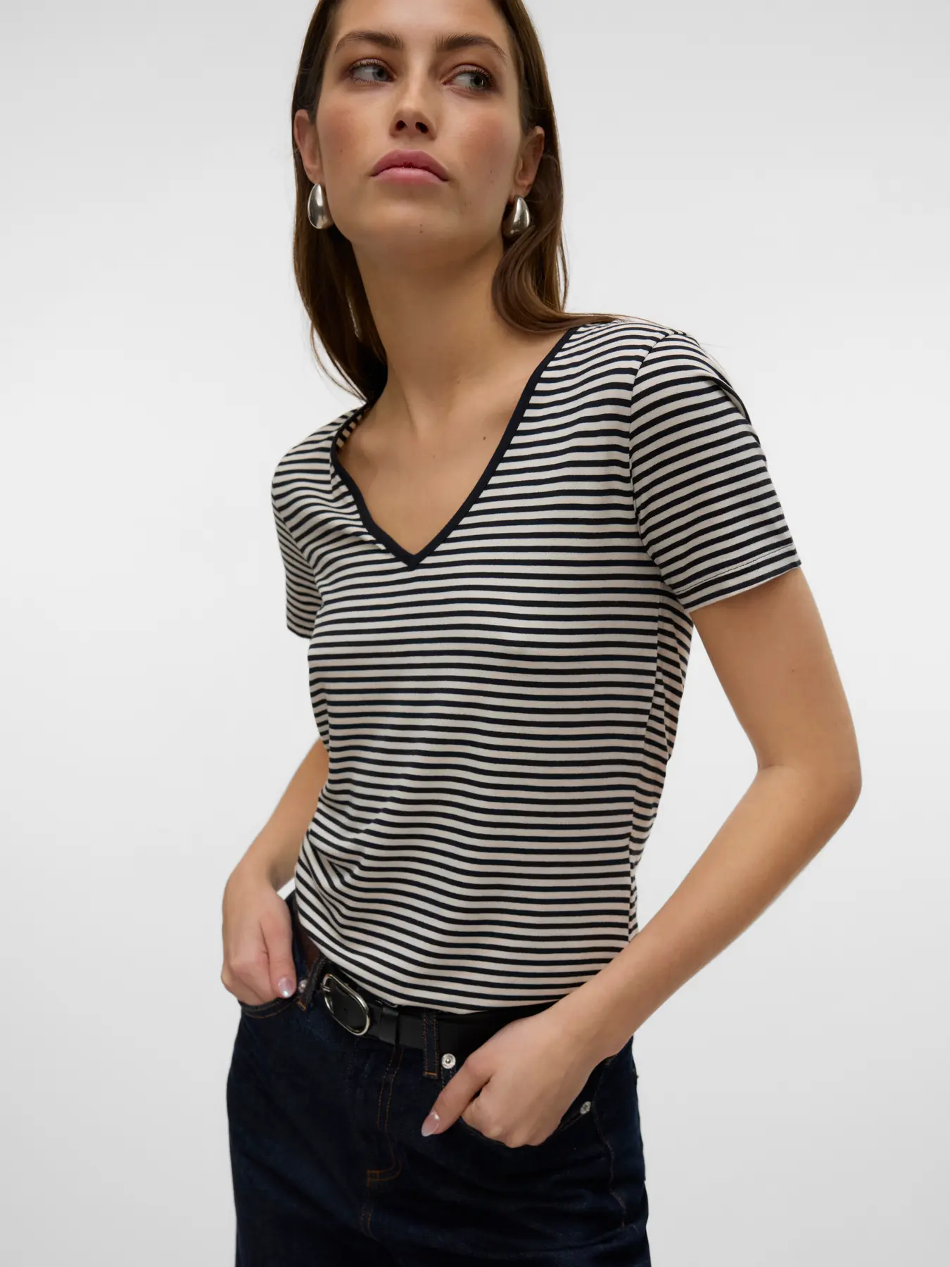 CAMISETA VMPEPPER SS V-NECK 