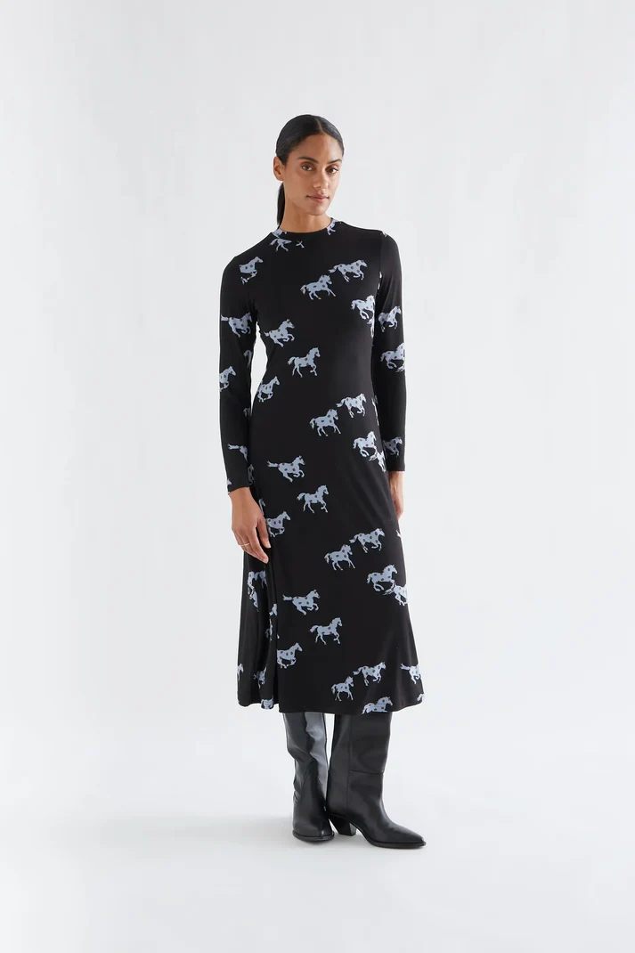 Vestido midi Compañía Fantástica con estampado Horse