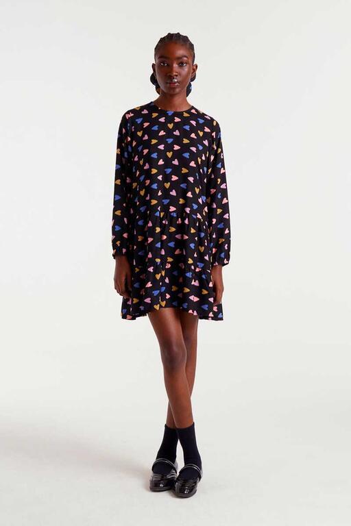 Vestido corto Compañía Fantástica estampado corazones