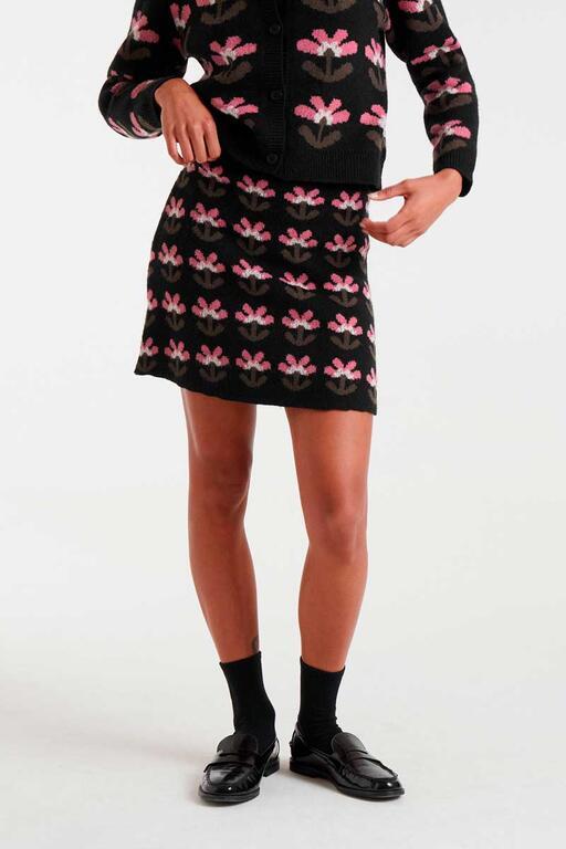 Minifalda de punto Compañía Fantástica estampado 