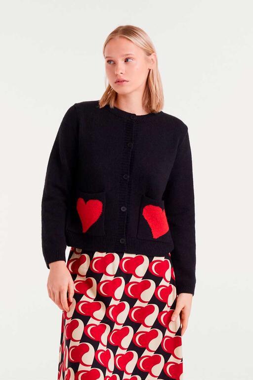 Cardigan Compañía Fantástica estampado corazones