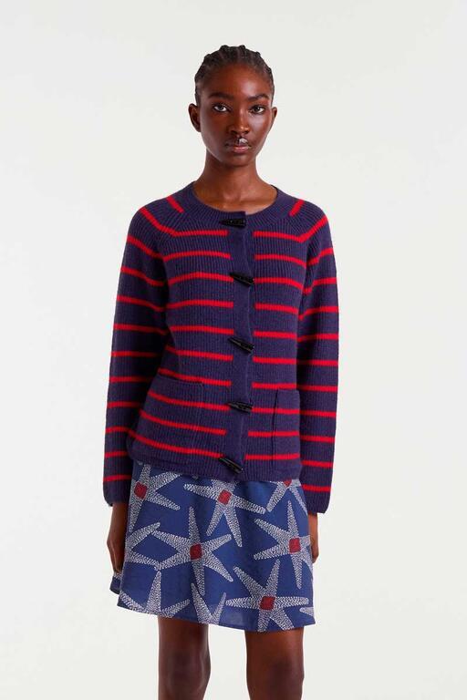 Cardigan Compañía Fantástica azul marino rayas