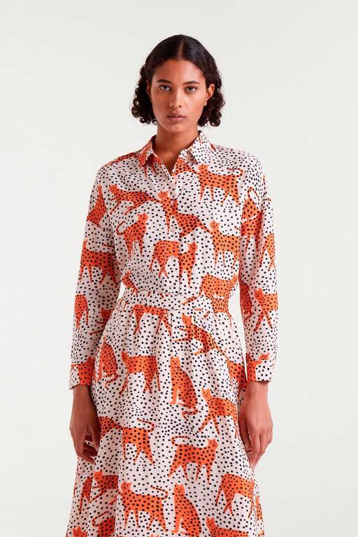 Camisa Compañía Fantástica estampado guepardos