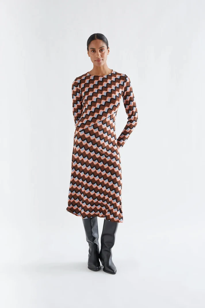 Vestido midi Compañía Fantástica con estampado Scala