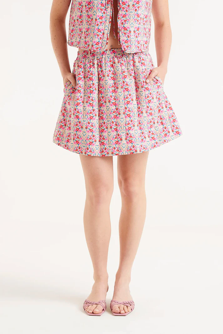 FALDA CORTA ACOLCHADA ESTAMPADO SUGAR