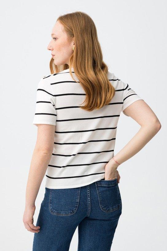 Jersey de manga corta Tiffosi Rufina_1 blanco negro