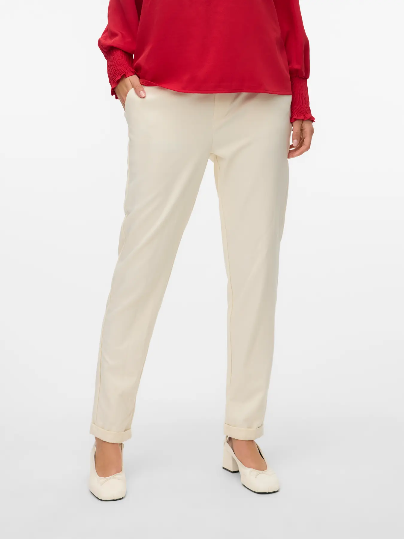 Pantalón VMmaya MW Loose birch *largo 30"