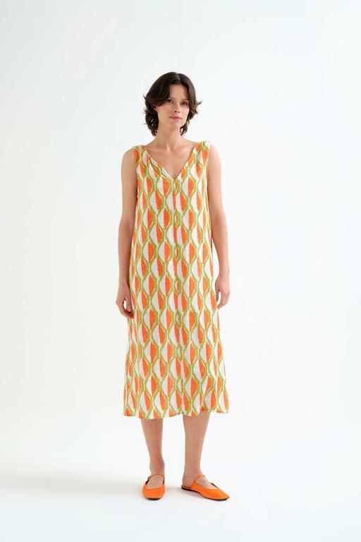 Vestido midi Compañía Fantástica con estampado Aloe