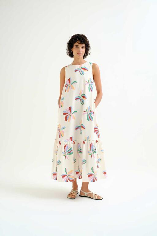 Vestido largo Compañía Fantástica con estampado Monarda