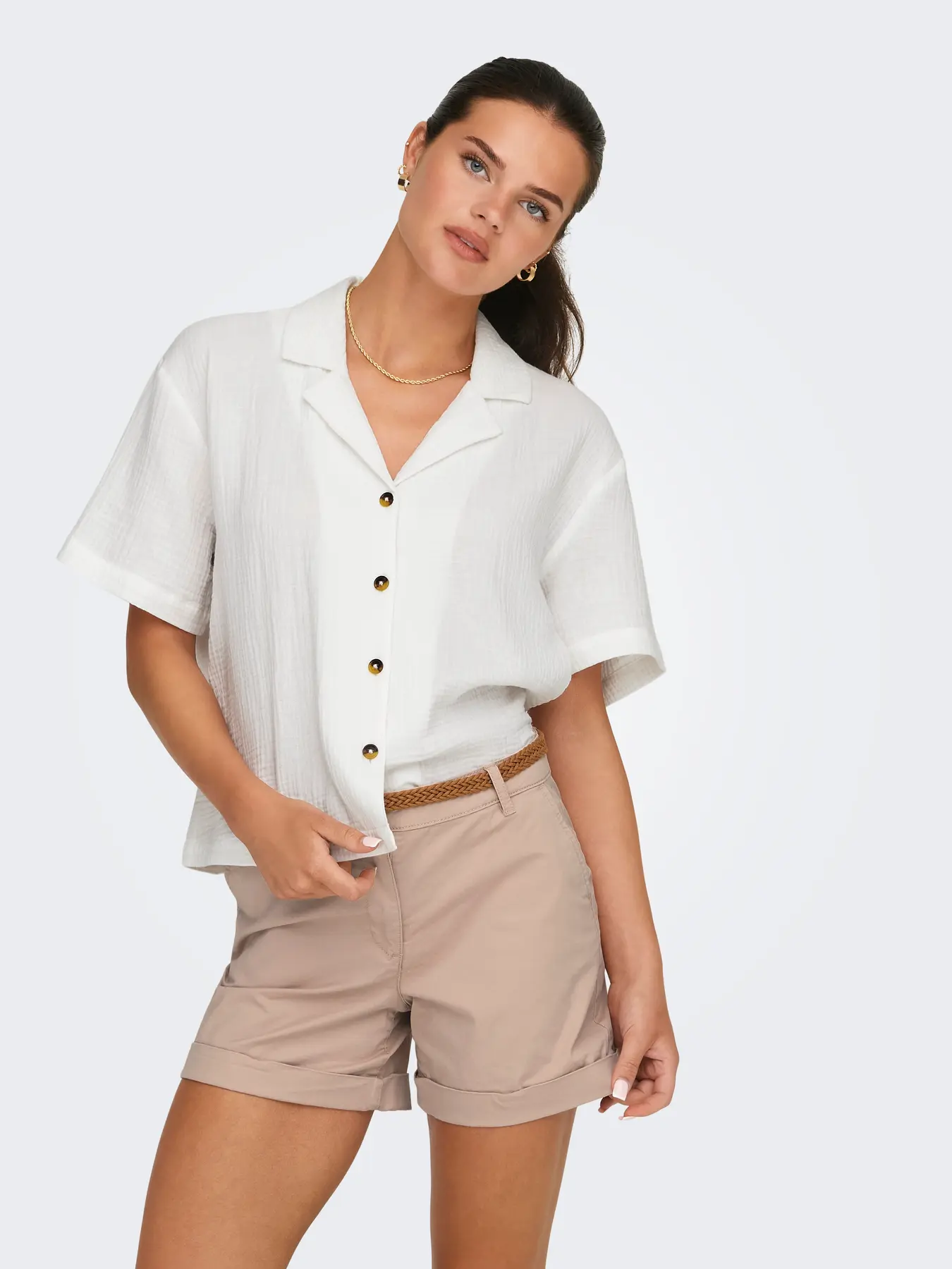 Camisa JDY Theis life 2/4 blanco