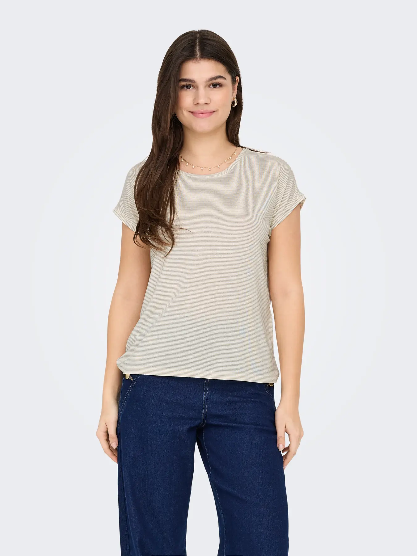 Camiseta Only Claudia beige