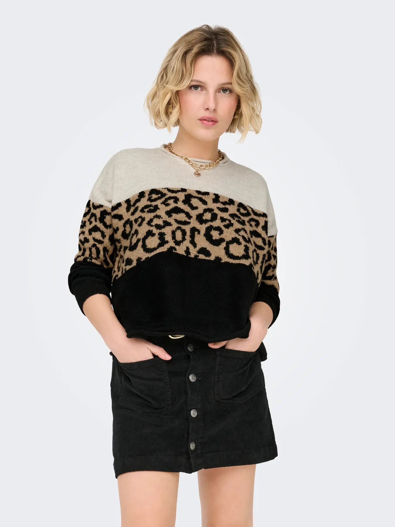 Jersey Only Onljade animal print camel