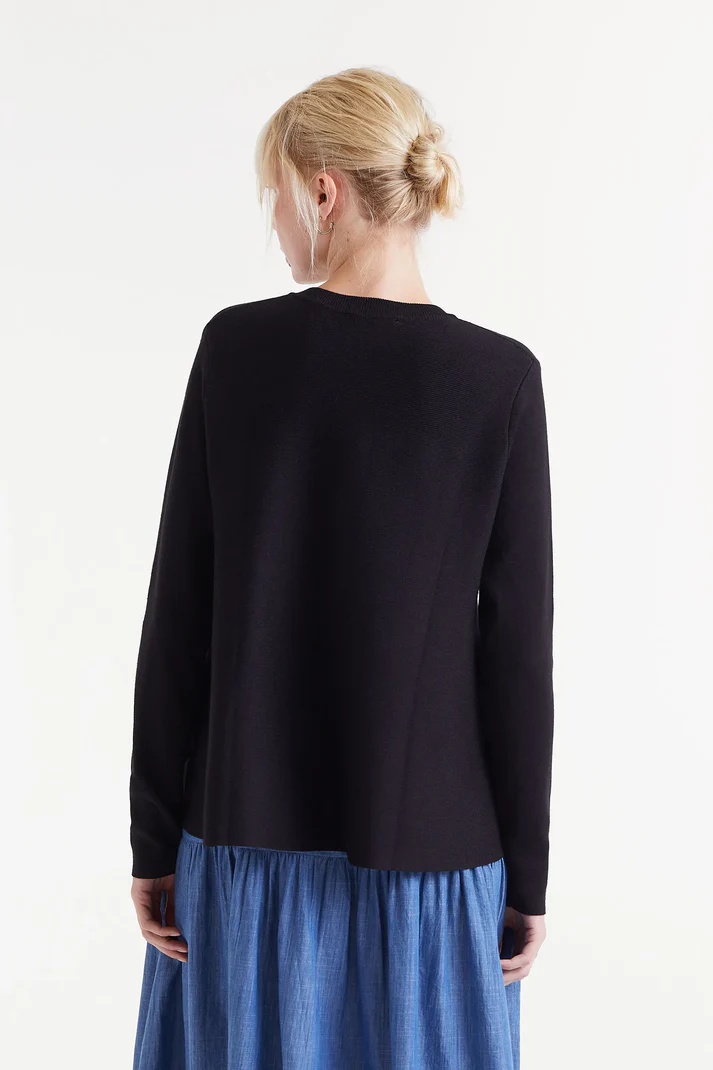 CARDIGAN PUNTO FLUIDO NEGRO
