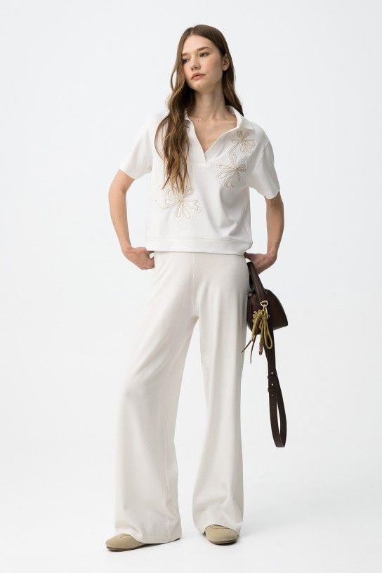 Pantalón de punto Tiffosi Dero_1B blanco 