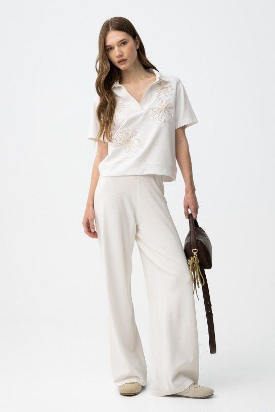 Pantalón de punto Tiffosi Dero_1B blanco 