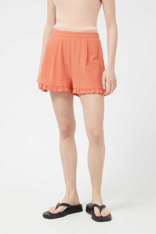 SHORT CON VOLANTES NARANJA