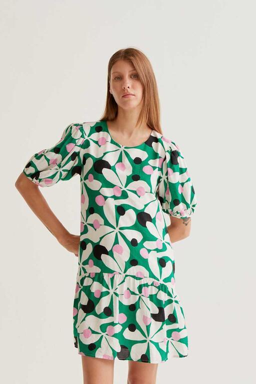 Vestido corto Compañía Fantástica con estampado 
