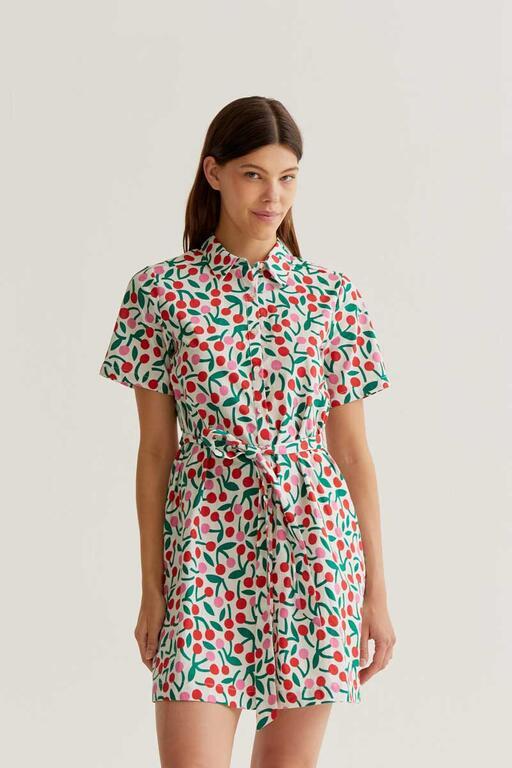 Vestido corto Compañía Fantástica con estampado 