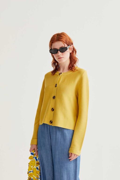 Cardigan Compañía Fantástica mostaza