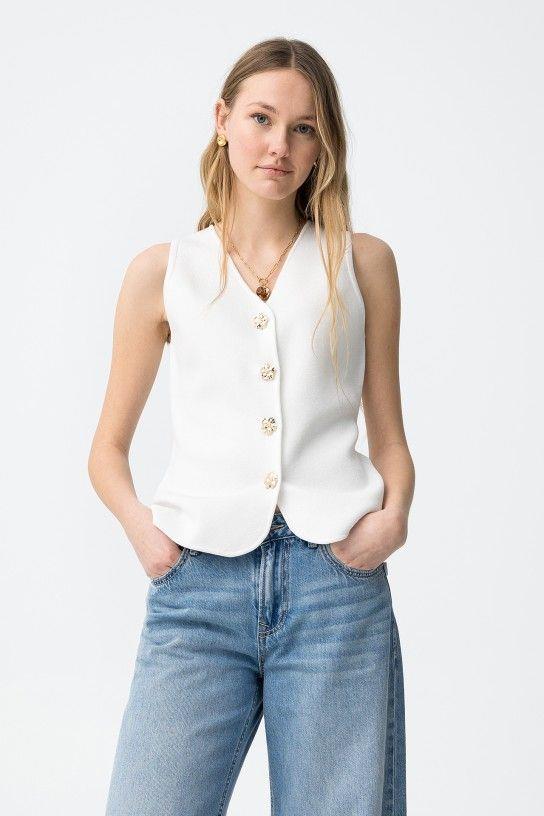Chaleco Tiffosi Fleur blanco