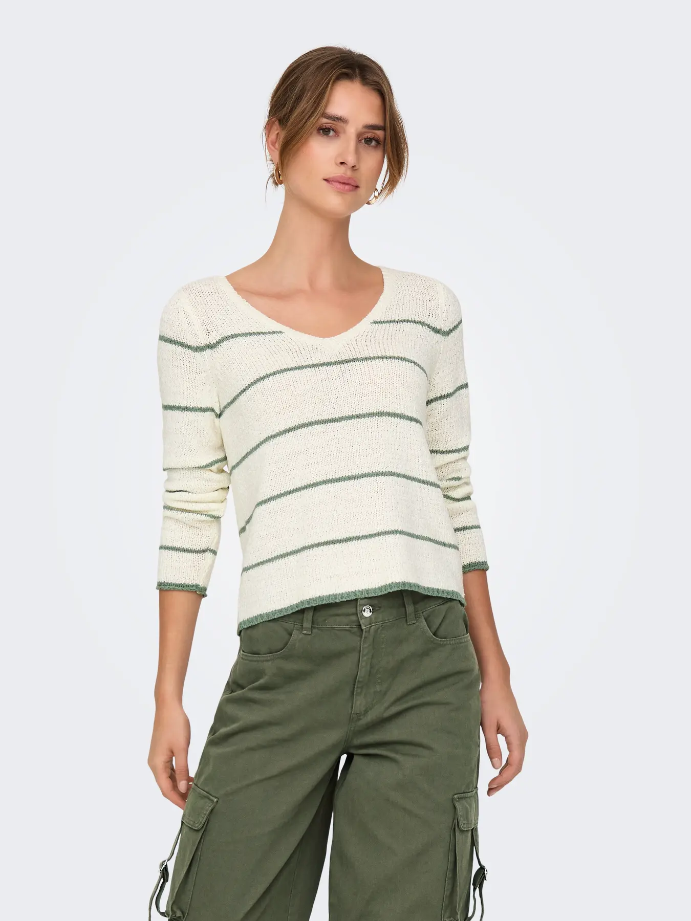 JERSEY ONLGEENA  LS V-NECK CRUDO