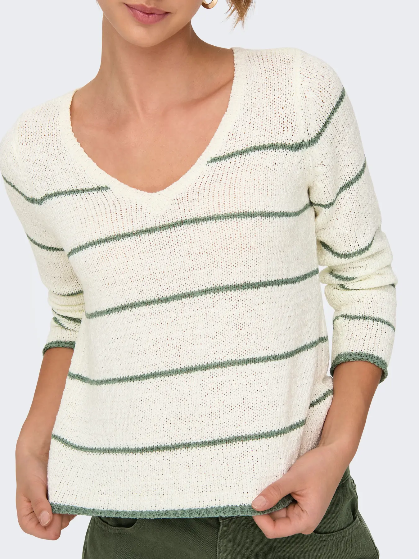 JERSEY ONLGEENA  LS V-NECK CRUDO