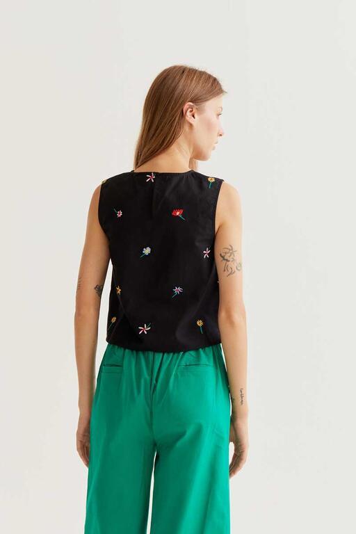 Top Compañía Fantástica con estampado Black Gardener Flowers
