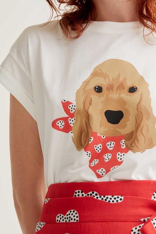 Camiseta Compañía Fantástica con estampado de perrito Coker