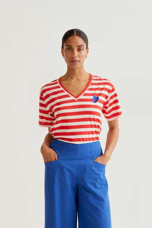 Camiseta Compañía Fantástica rayas rojas