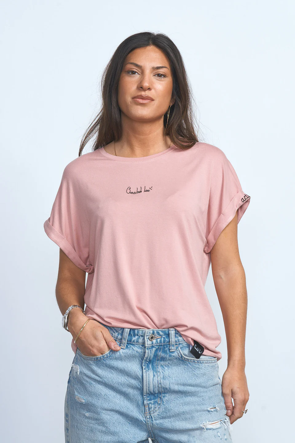 Camiseta Anabel Lee básica rosa