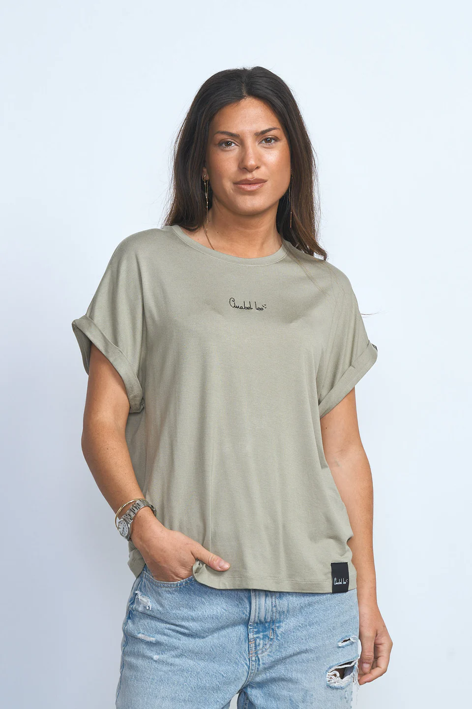 Camiseta Anabel Lee básica verde