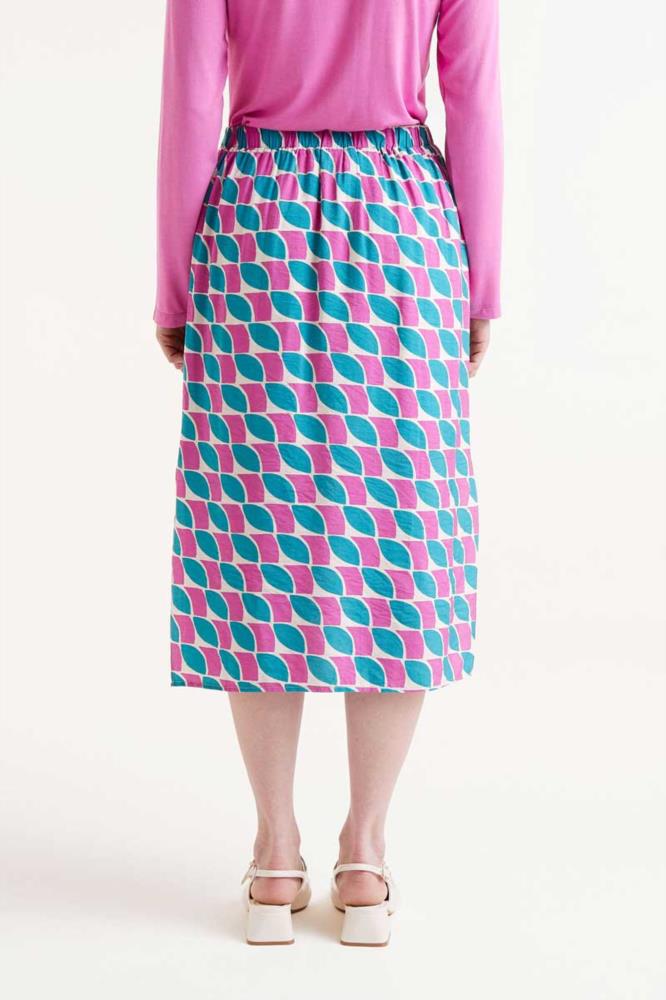 FALDA MIDI CON ESTAMPADO FEATHERS