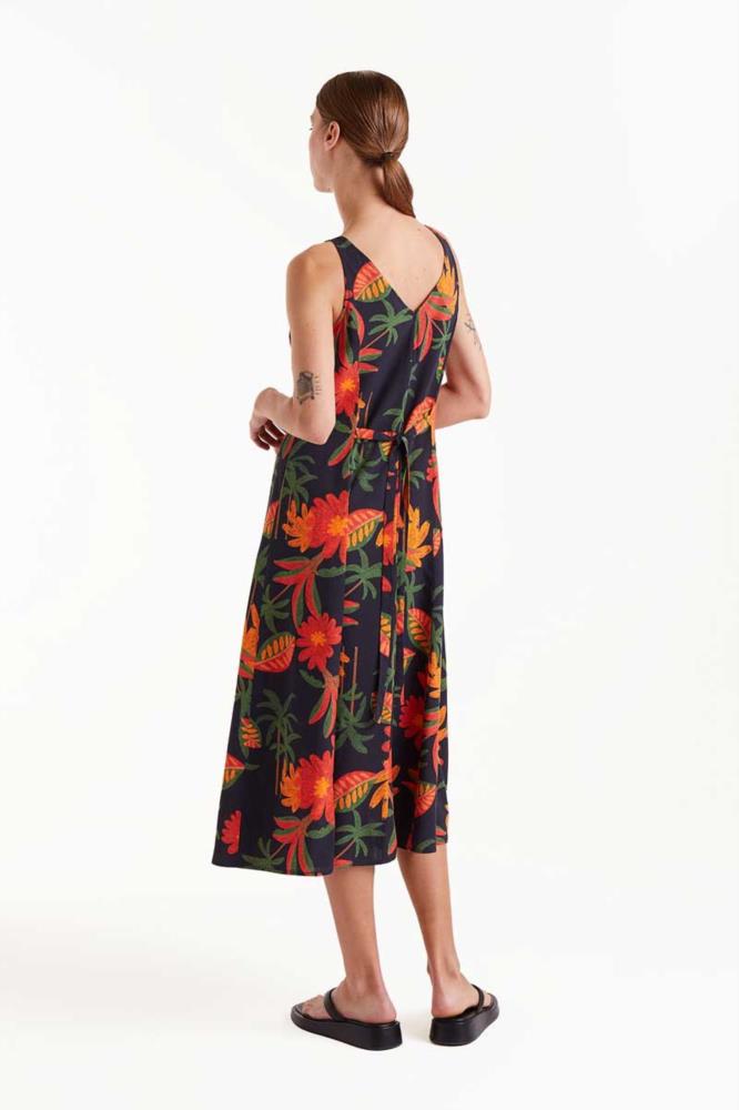 VESTIDO MIDI ESTAMPADO FLORAL FAMARA