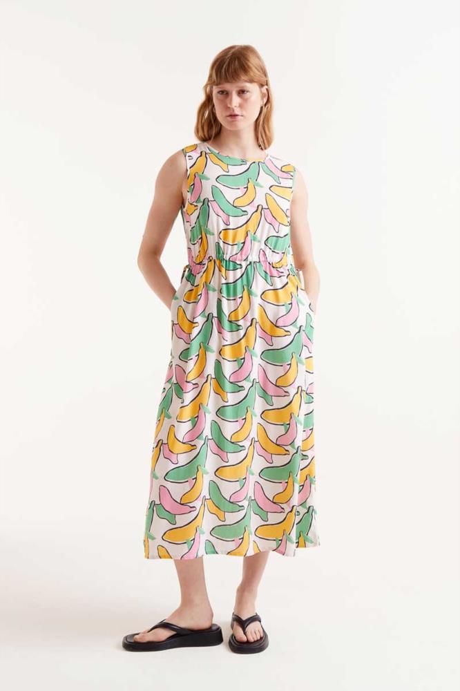 VESTIDO MIDI ESTAMPADO BANANA