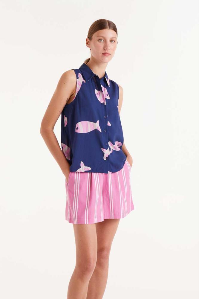 CAMISA RAYON LENZING ECOVERO CON ESTAMPADO EUREKA