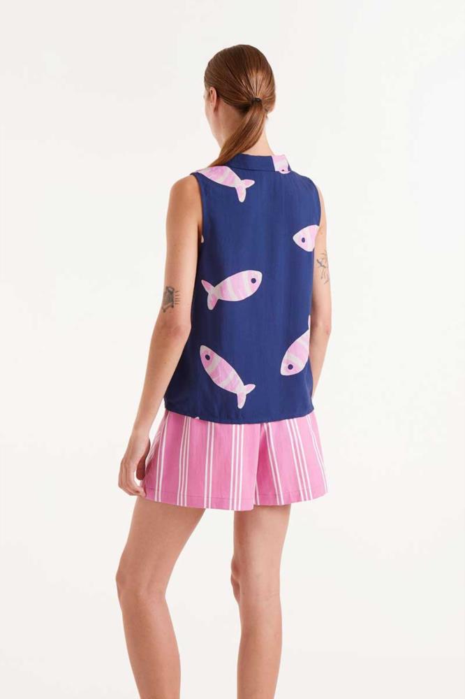 CAMISA RAYON LENZING ECOVERO CON ESTAMPADO EUREKA