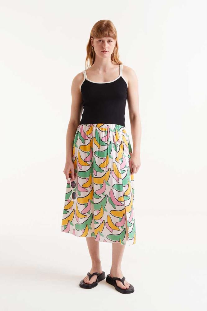 FALDA MIDI ESTAMPADO BANANA