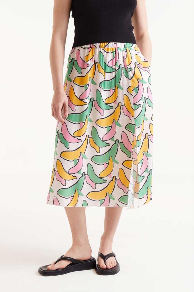 FALDA MIDI ESTAMPADO BANANA