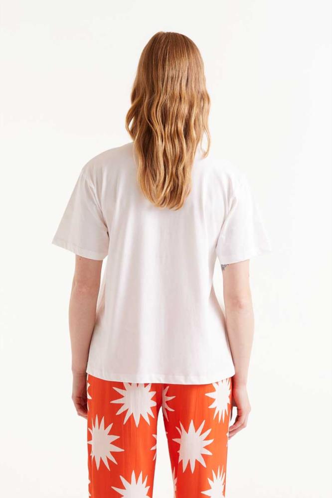 CAMISETA PRINT FLORAL BLANCA