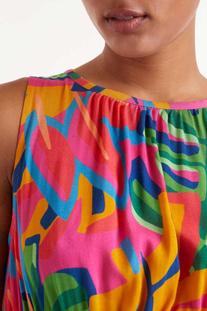 VESTIDO LARGO ESTAMPADO FLORAL SAMBA